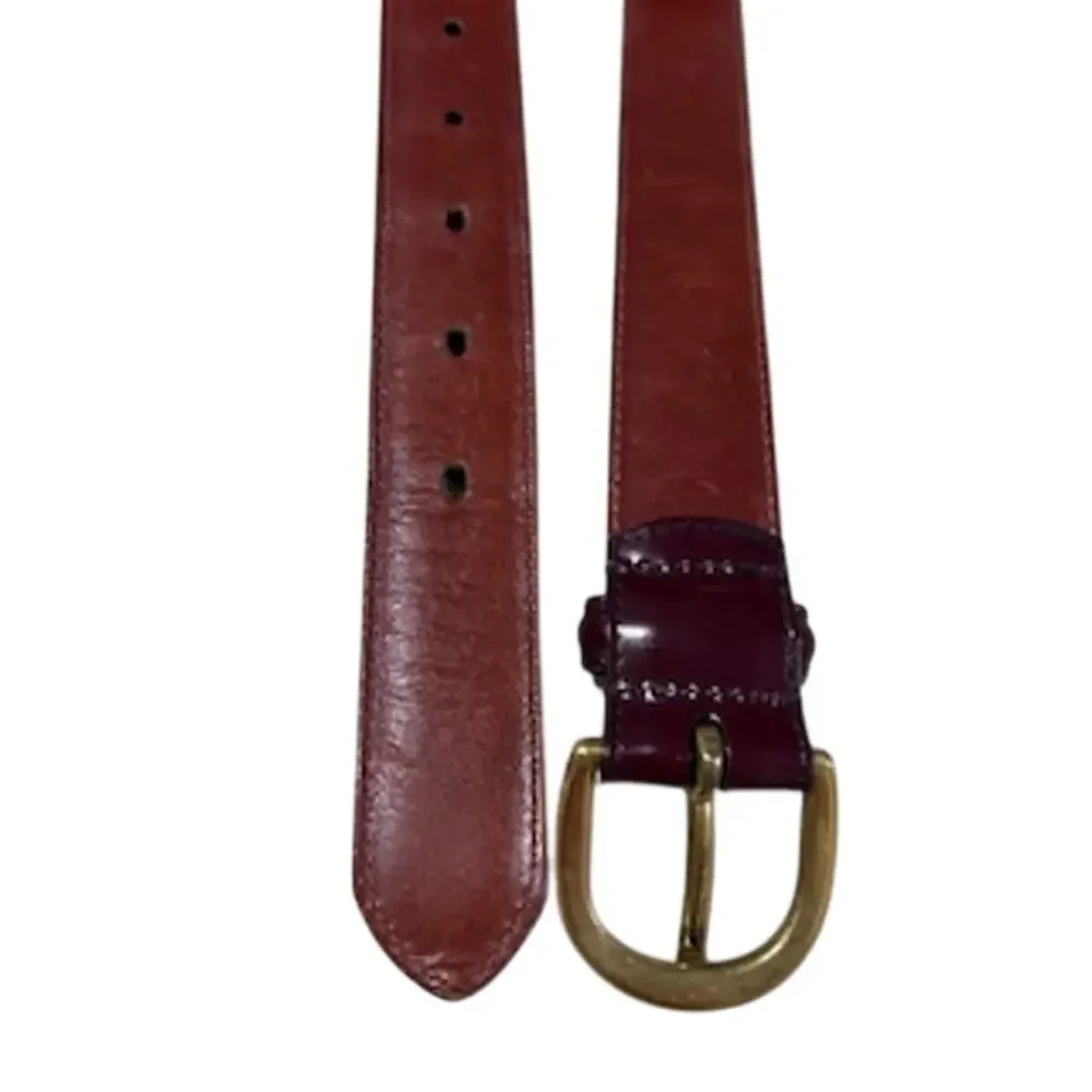 Coach Men's 3921 sz 32/80 Polished Cowhide Leather w/ Brass Buckle Belt